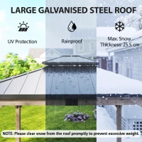 Outsunny 12' x 14' Hardtop Gazebo Canopy with Galvanized Steel Roof, Wood Frame, Double Roof Outdoor Gazebo, Light Walnut(m-7)