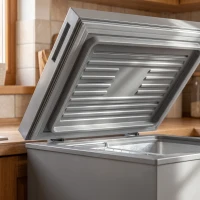 HOMCOM Mini Freezer, 3.5 Cu.Ft Chest Freezer with 7-Setting Adjustable Thermostat, Wire Basket, Quiet Operation, Grey(m-10)