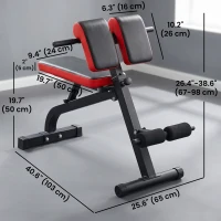 Soozier Foldable Roman Chair Hyperextension Bench, 660LBS Adjustable Weight Bench for Home Gym, Black(m-3)