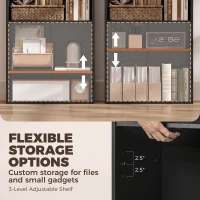 HOMCOM Foldable Convertible Writing Table with Storage Shelves, Bag, Wall-Mounted Space-Saving Computer Desk, Black(m-6)