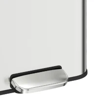 HOMCOM 13.2 Gallon Garbage Can, Slim Stainless Steel Trash Can with Removable PP Inner Bucket, Soft-Close Lid, Silver(m-12)