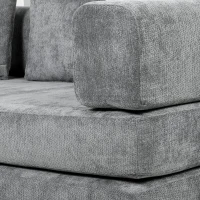 HOMCOM 81" Boneless Couch, 5-in-1 Convertible Sofa Bed with 29.5" Deep Seat, High-Density Foam, No Assembly, Grey(m-11)
