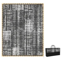 Outsunny Reversible Outdoor Rug Carpet with LED Lights, Carry Bag & Ground Stakes for Backyard, Deck, Picnic, Beach, 10' x 8'(m-11)