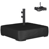 Outsunny Garden Parasol Base 176 lbs Sand Filled Heavy Duty Stand for Cantilever Umbrellas and 1.9" Poles Black