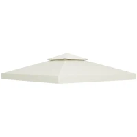 Outsunny 10' x 10' Gazebo Replacement Canopy 2 Tier Top UV Cover Pavilion Garden Patio Outdoor Cream White (TOP ONLY)(m-11)