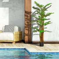 HOMCOM 6FT Artificial Tropical Palm Tree, Faux Decorative Plant in Nursery Pot for Indoor or   Décor(m-6)