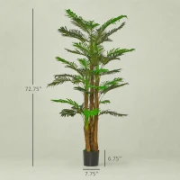 HOMCOM 6FT Artificial Tropical Palm Tree, Faux Decorative Plant in Nursery Pot for Indoor or   Décor(m-3)