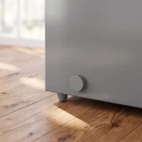 HOMCOM Mini Freezer, 3.5 Cu.Ft Chest Freezer with 7-Setting Adjustable Thermostat, Wire Basket, Quiet Operation, Grey(m-12)
