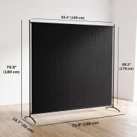 Outsunny Single Panel Room Divider, UV30+ Privacy Screen, Indoor Outdoor Privacy Panel with Stable Base, Black(m-3)