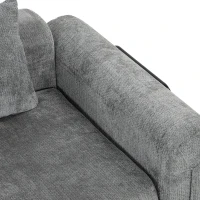 HOMCOM 96.5" Folding Sofa Bed, Convertible Boneless 3 Seater Modular Sectional Couch with Wide and Deep Seat, Grey(m-11)