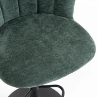 HOMCOM Adjustable Bar Stools Set of 2 with Back, Footrest, Chenille Upholstered Bar Chairs for Kitchen Island, Dark Green(m-10)