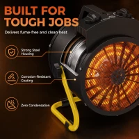 Outsunny Fan Heater with Tilt, 1500W Electric Space Heater with Adjustable Thermostat, Portable Handle for Garage, Workshops(m-7)