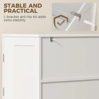 HOMCOM 47" Tall Pantry Cabinet, Farmhouse Kitchen Pantry with 6 Door Racks and 2 Drawers, White(m-7)