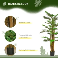 HOMCOM 6FT Artificial Tropical Palm Tree, Faux Decorative Plant in Nursery Pot for Indoor or   Décor(m-4)