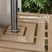 Outsunny 2-in-1 Outdoor Umbrella Base Storage Box Wooden Patio Side Table, Brown(m-5)