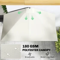 Outsunny 8ft Half Umbrella Outdoor Balcony Parasol Patio Garden Outdoor Window Sun Shade w/ 5 Ribs Beige(m-6)