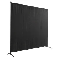 Outsunny Single Panel Room Divider, UV30+ Privacy Screen, Indoor Outdoor Privacy Panel with Stable Base, Black(m-2)
