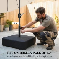 Outsunny Garden Parasol Base 176 lbs Sand Filled Heavy Duty Stand for Cantilever Umbrellas and 1.9" Poles Black(m-5)