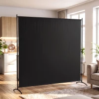 Outsunny Single Panel Room Divider, UV30+ Privacy Screen, Indoor Outdoor Privacy Panel with Stable Base, Black(m-1)