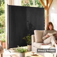 Outsunny Single Panel Room Divider, UV30+ Privacy Screen, Indoor Outdoor Privacy Panel with Stable Base, Black(m-7)
