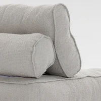 HOMCOM 3-in-1 Folding Sofa Bed, Convertible Sleeper Chair Bed with Thick Cushion, Pillows, Beige Grey(m-9)