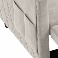 HOMCOM 52" Sofa Bed, Holland Velvet Loveseat Pull Out Sleeper Sofa with USB Ports, Adjustable Backrest, Side Pockets, Beige(m-12)