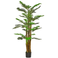 HOMCOM 6FT Artificial Tropical Palm Tree, Faux Decorative Plant in Nursery Pot for Indoor or   Décor(m-9)