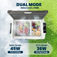 Outsunny 12 Volt Car Refrigerator, 42QT Car Fridge with App Control, 12/24V DC and 100-240V AC, Black(m-6)