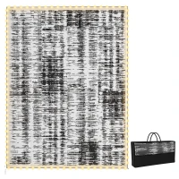 Outsunny Outdoor Rug Carpet Waterproof Camping with LED Lights, Carry Bag & Stakes, 12' x 9'(m-2)