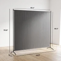 Outsunny Outdoor Privacy Screen, 5.9FT Tall Room Divider with UPF30+ Protection, Freestanding Privacy Panel, Dark Gray(m-3)