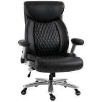 HOMCOM Ergonomic Office Chair with Inflatable Lumbar Support, 600 lbs, Heavy Duty Desk Chair, BIFMA, Headrest, Flip-Up Arms(m-1)