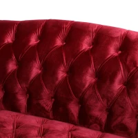 Stylish 3-Seater Sofa with Plush Accents and Smooth Upholstery, Contemporary Couch for Living Rooms, 73" L x 33" W x 32.5" H, Wine Red(m-7)