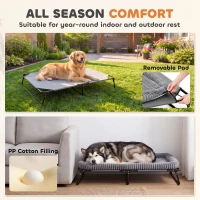 PawHut Elevated Dog Bed, Large Raised Outdoor Dog Bed with Removable Pad and Metal Frame, Portable Pet Cot for XL Breeds(m-4)