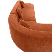 Modern-Style Sectional Sofa with Curved Corner Design, Perfect Modular Sofa for Family Gatherings, 122" L x 86" W x 27.5" H, Orange(m-6)