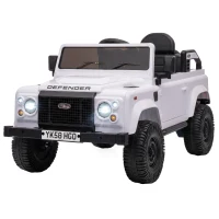 Qaba 12V Electric Car for Kids 3+ Years, Licensed Land Rover Defender Toddler Ride on Car w/ Remote Control, White(m-1)