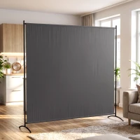 Outsunny Outdoor Privacy Screen, 5.9FT Tall Room Divider with UPF30+ Protection, Freestanding Privacy Panel, Dark Gray(m-2)