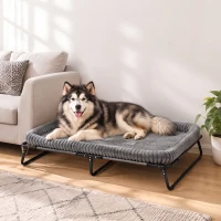 PawHut Elevated Dog Bed, Large Raised Outdoor Dog Bed with Removable Pad and Metal Frame, Portable Pet Cot for XL Breeds(m-10)