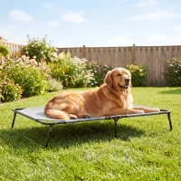 PawHut Elevated Dog Bed, Large Raised Outdoor Dog Bed with Removable Pad and Metal Frame, Portable Pet Cot for XL Breeds(m-8)