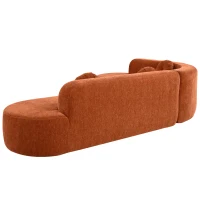 Modern-Style Sectional Sofa with Curved Corner Design, Perfect Modular Sofa for Family Gatherings, 122" L x 86" W x 27.5" H, Orange(m-13)