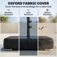 Outsunny Garden Parasol Base 176 lbs Sand Filled Heavy Duty Stand for Cantilever Umbrellas and 1.9" Poles Black(m-7)