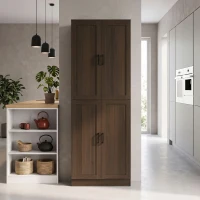 HOMCOM Freestanding Kitchen Pantry, 4-Door Kitchen Pantry Cabinet with Adjustable Shelves and Doors, Brown(m-8)