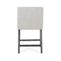 Contemporary Upholstered Counter Stools Set of 2 with Armrests, Soft Rubberwood Bar Stools for Kitchen Island, 24'' L x 23'' W x 39.5'' H, Light Grey(m-9)