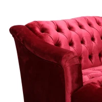 Stylish 3-Seater Sofa with Plush Accents and Smooth Upholstery, Contemporary Couch for Living Rooms, 73" L x 33" W x 32.5" H, Wine Red(m-6)