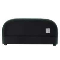 Luxury Upholstered Queen Bed Frame with Curved Headboard, Soft Velvet Sleeper Bed for Bedroom, 87'' L x 68.5'' W x 33.5'' H, Dark Green(m-14)