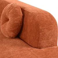Modern-Style Sectional Sofa with Curved Corner Design, Perfect Modular Sofa for Family Gatherings, 122" L x 86" W x 27.5" H, Orange(m-8)