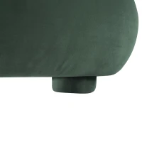 Modern Upholstered King Bed Frame with Curved Headboard, Soft Bouclé Sleeper Bed for Bedroom, 87'' L x 84.5'' W x 33.5'' H, Dark Green(m-9)