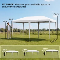 Outsunny 10' x 19.2' Outdoor Gazebo Pop Up Canopy Party Tent with Carrying Bag, White(m-3)