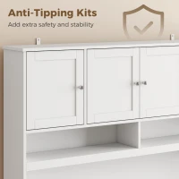 HOMCOM 73" Pantry Cabinet with Charging Station, 55" Wide Kitchen Pantry with Microwave Stand, White(m-7)