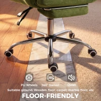 HOMCOM Criss Cross Office Chair with Flip-Up Armrests, Wide Seat, Reclining Cross Legged Desk Chair with Footrest, Green(m-7)