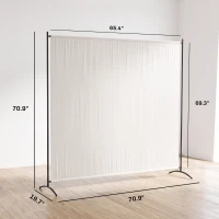 Outsunny Outdoor Privacy Screen, 5.9FT Tall Room Divider with UPF30+ Protection, Freestanding Privacy Panel, Beige(m-3)